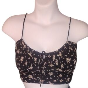Lovely Day Black Floral Crop Top